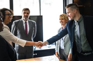 All business people greeting each other